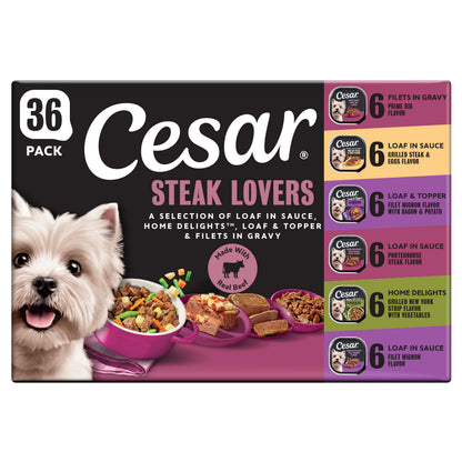 Cesar Breakfast & Dinner Variety Pack Wet Dog Food, 3.5 oz, 24 Count