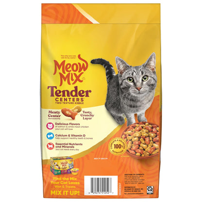 Meow Mix Tender Centers, Dry Cat Food, Beef & Salmon Flavors, 14.2 lb. Bag