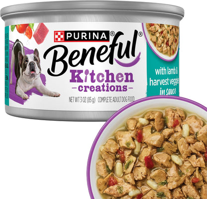 Beneful Purina Kitchen Creations Wet Dog Food in Sauce, Lamb, (12) 3 oz Can