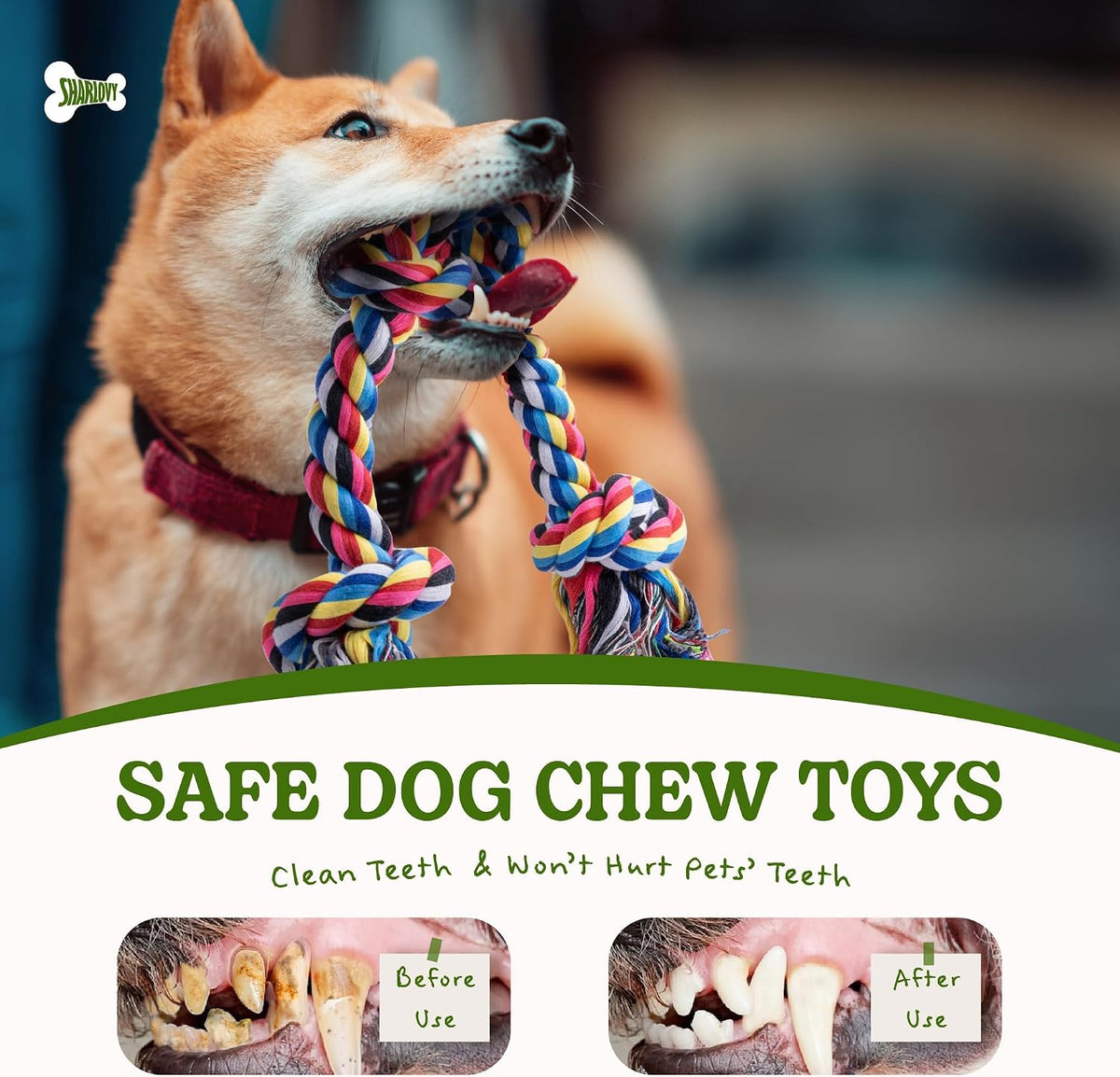 SHARLOVY Large Tough Chew Toys for Aggressive Chewers, 9 Pack Dog Rope Toys