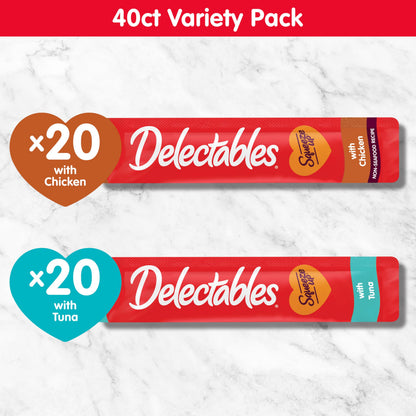 Delectables Squeeze Up Variety Pack, Creamy Squeezable Puree, Lickable Wet Cat Treats, Grain Free, No Added Fillers, No by-Products, No Added Preservatives, 0.5 Ounces Tube, 72 Tubes Total