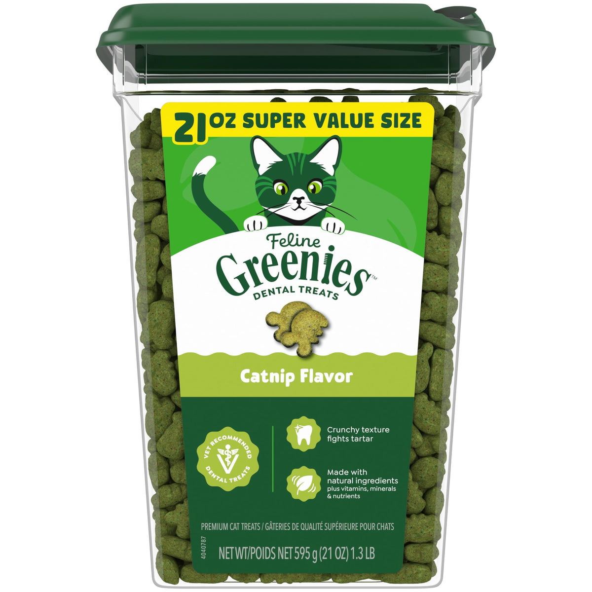 Greenies Feline Natural Dental Cat Treats, Catnip Flavor, 9.75 oz
