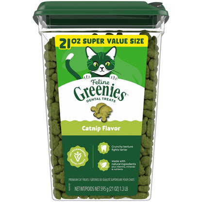 Greenies Feline Natural Dental Cat Treats, Catnip Flavor, 9.75 oz