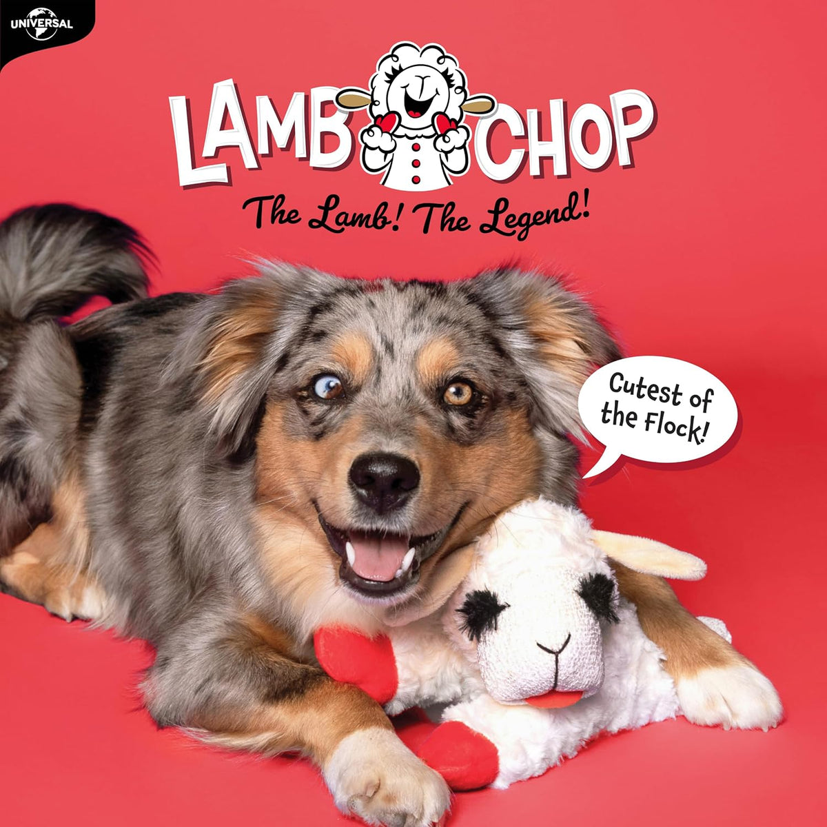 Multipet Lamb Chop Dog Plush Toy 10", Cream, 5 Squeakers