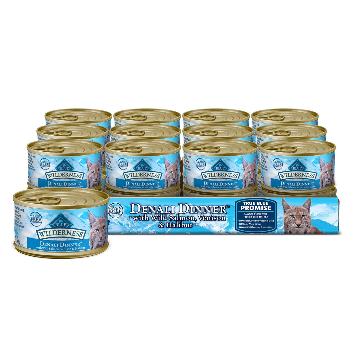 Blue Buffalo Tastefuls Wet Cat Food, Made with Natural Ingredients, Tuna and Chicken Flaked Entrées in Gravy, 3oz Cans, 4-Count Variety Pack Trial Size