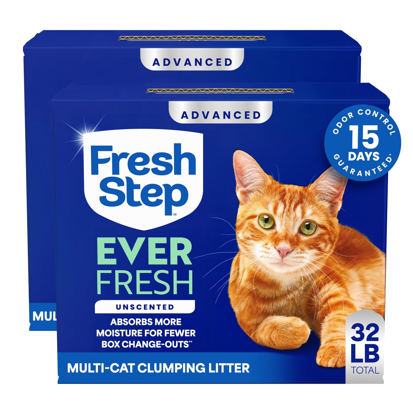 Fresh Step Advanced Ever Fresh Multi Cat Clumping Cat Litter, 16 lb., 2 Pk