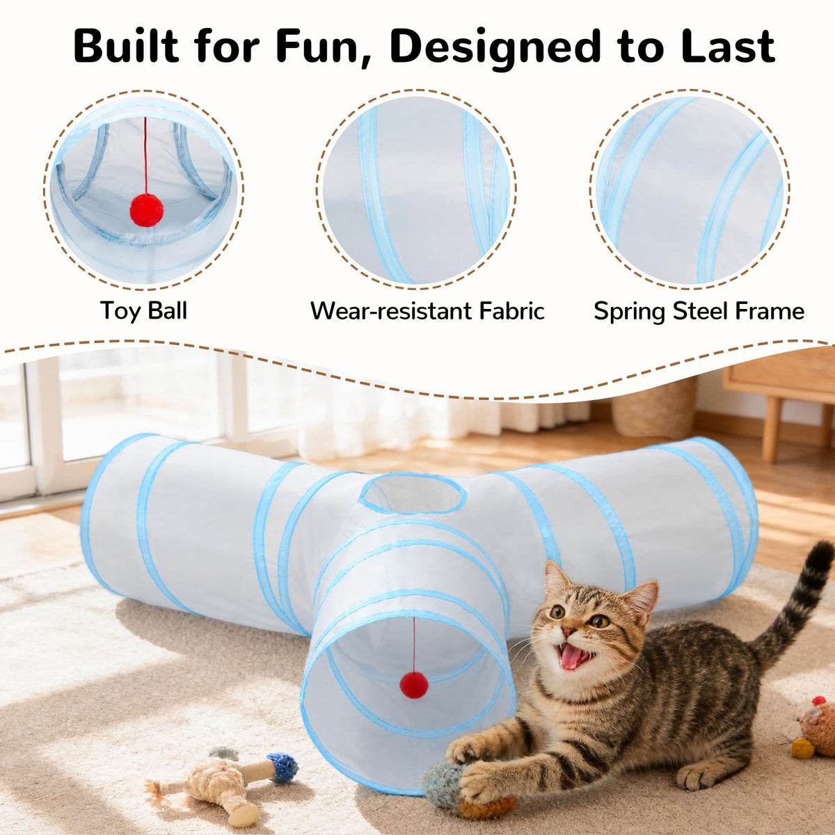 Tempcore Pet Tunnel Tube Cat Toys, Cat Tunnels for Indoor Cats