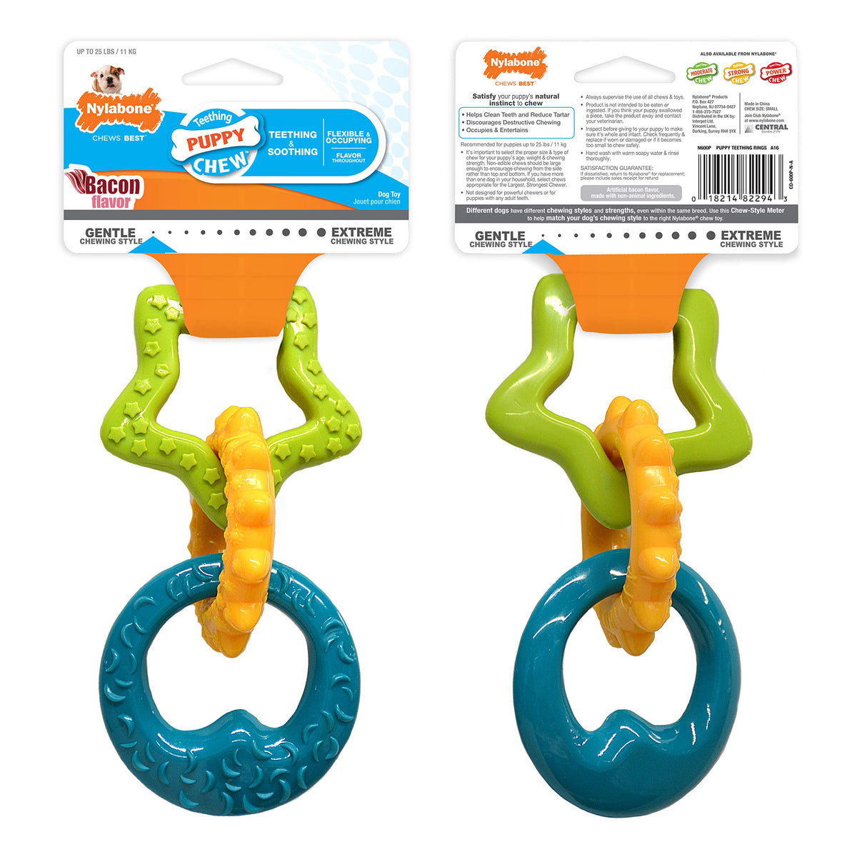 Nylabone New Puppy Starter Kit, Puppy Teething Toys, 3 Pack, Blue