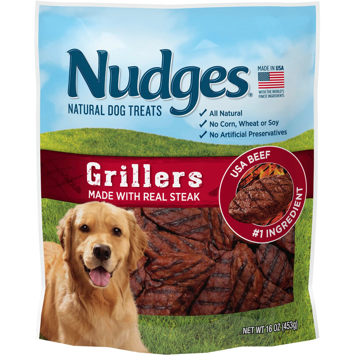 Blue Buffalo Nudges Grillers Steak Dog Treats, 16 oz