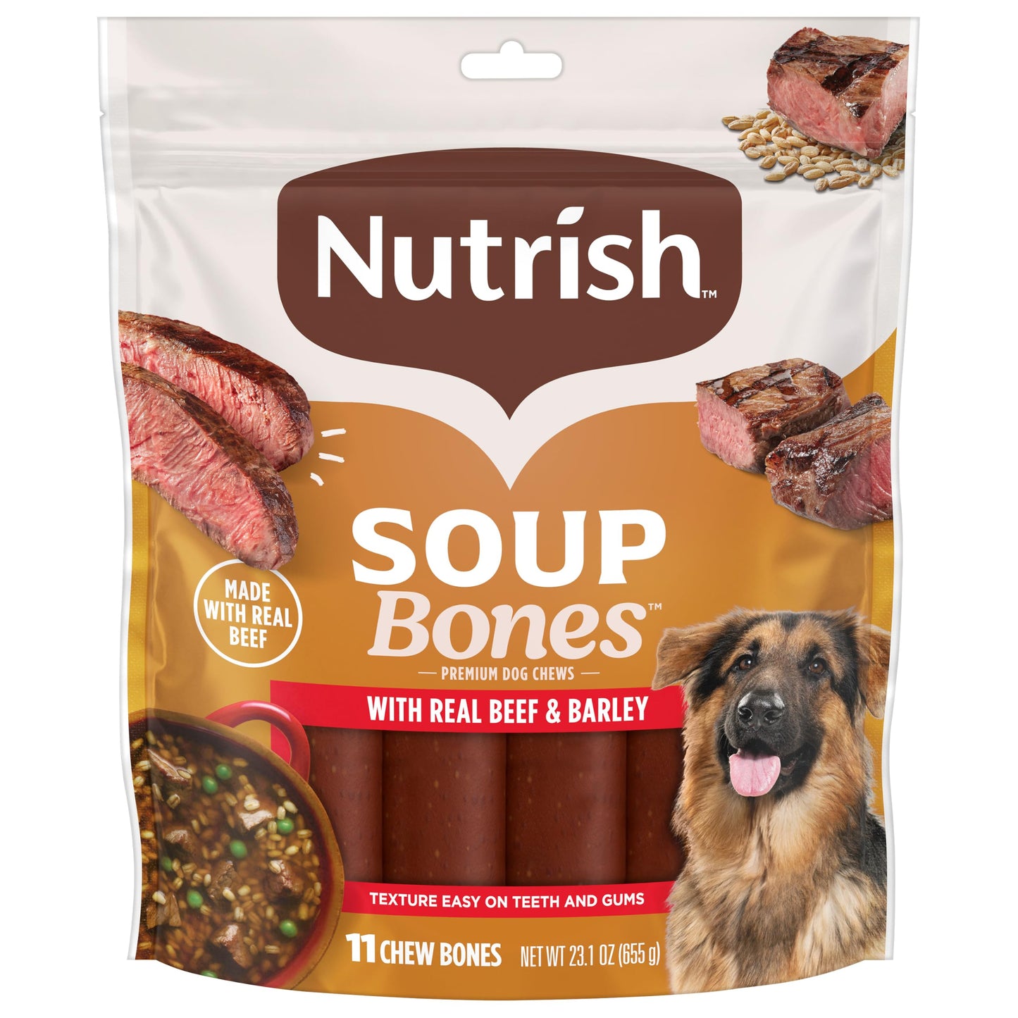 Nutrish Soup Bones Chicken Dog Chews, 23.1 oz. Bag, 11 Treats (Rachael Ray)