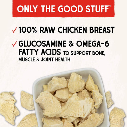 Stella & Chewy's Freeze-Dried Raw Chicken Breast Dog Treats - Single Ingredient, No Additives - Premium Training Treats - Perfect For Picky Eaters - 2.75oz Bag