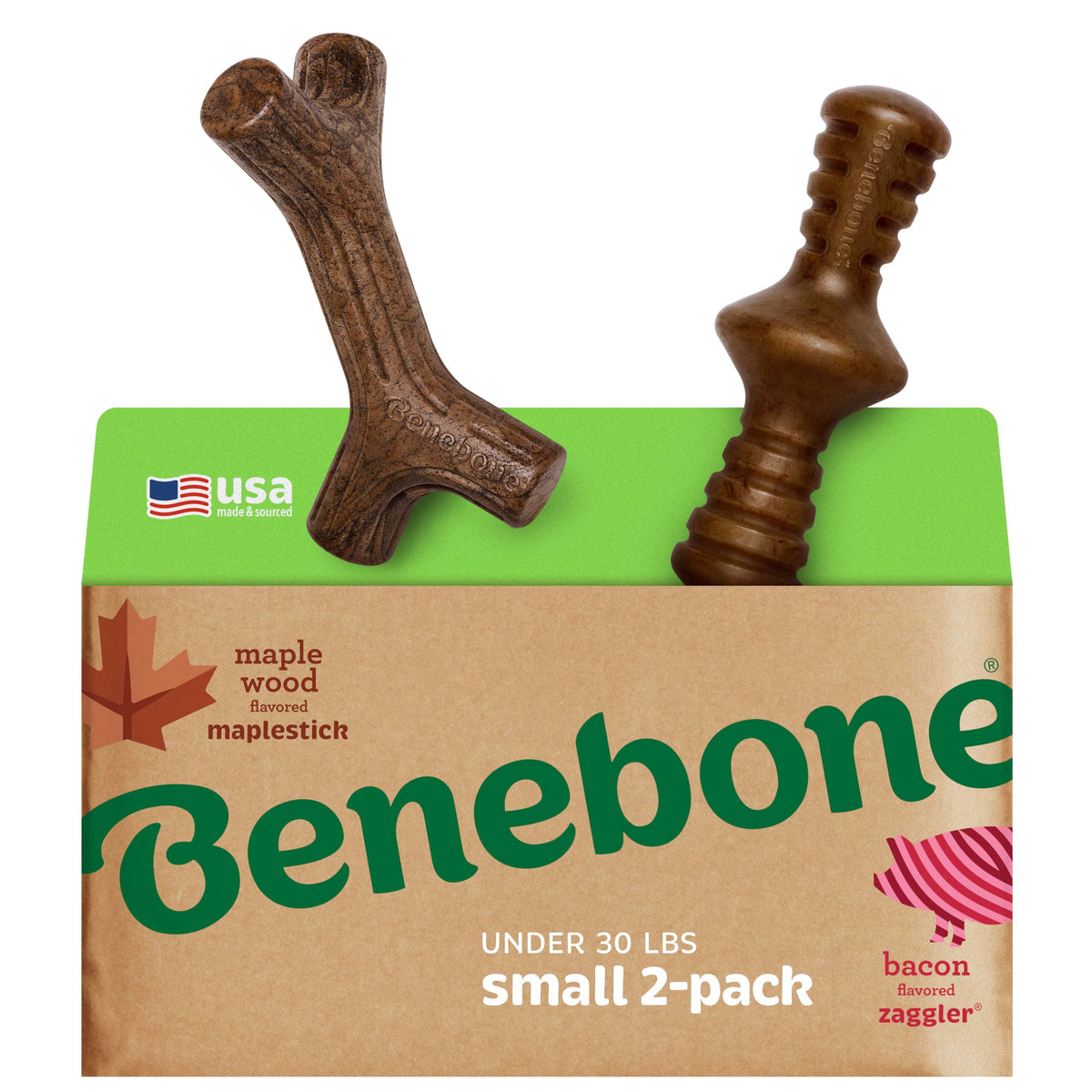 Benebone Medium 4-Pack Dog Toys for Aggressive Chewers – Under 60 lbs