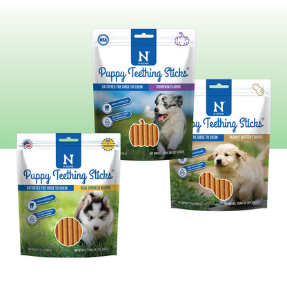 N-Bone Puppy Teething Rings, Chicken Flavor, Natural Puppy Teething Chews & Chew Treats, Helps Soothe Teething Gums, Calcium Enriched, 6 Rings