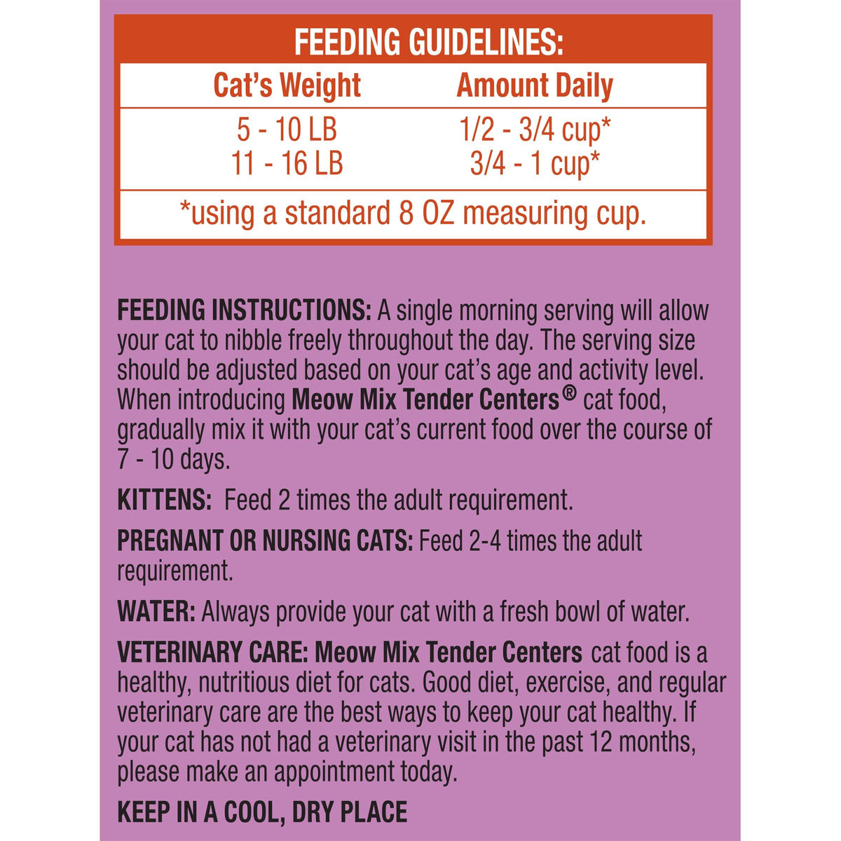 Meow Mix Tender Centers, Dry Cat Food, Beef & Salmon Flavors, 14.2 lb. Bag