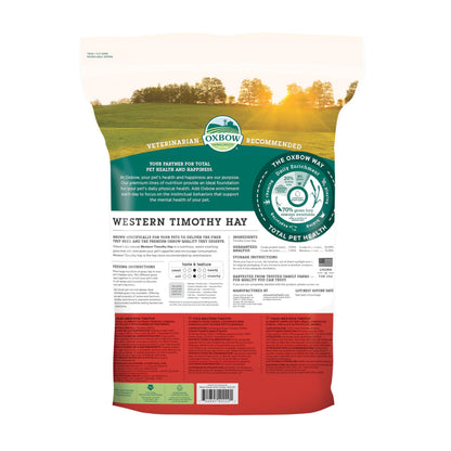 Oxbow Western Timothy Hay, Rabbit & Guinea Pig Hay, High Fiber, USA, 40 oz