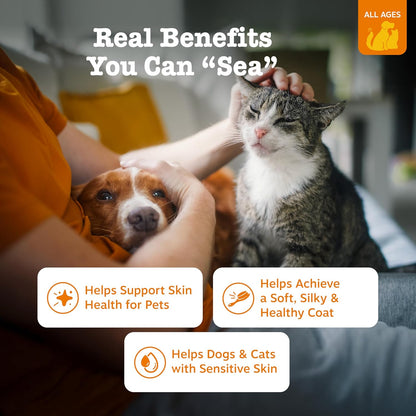 Zesty Paws Salmon Oil for Dogs & Cats - Omega 3 for Dogs & Cats, 32 oz