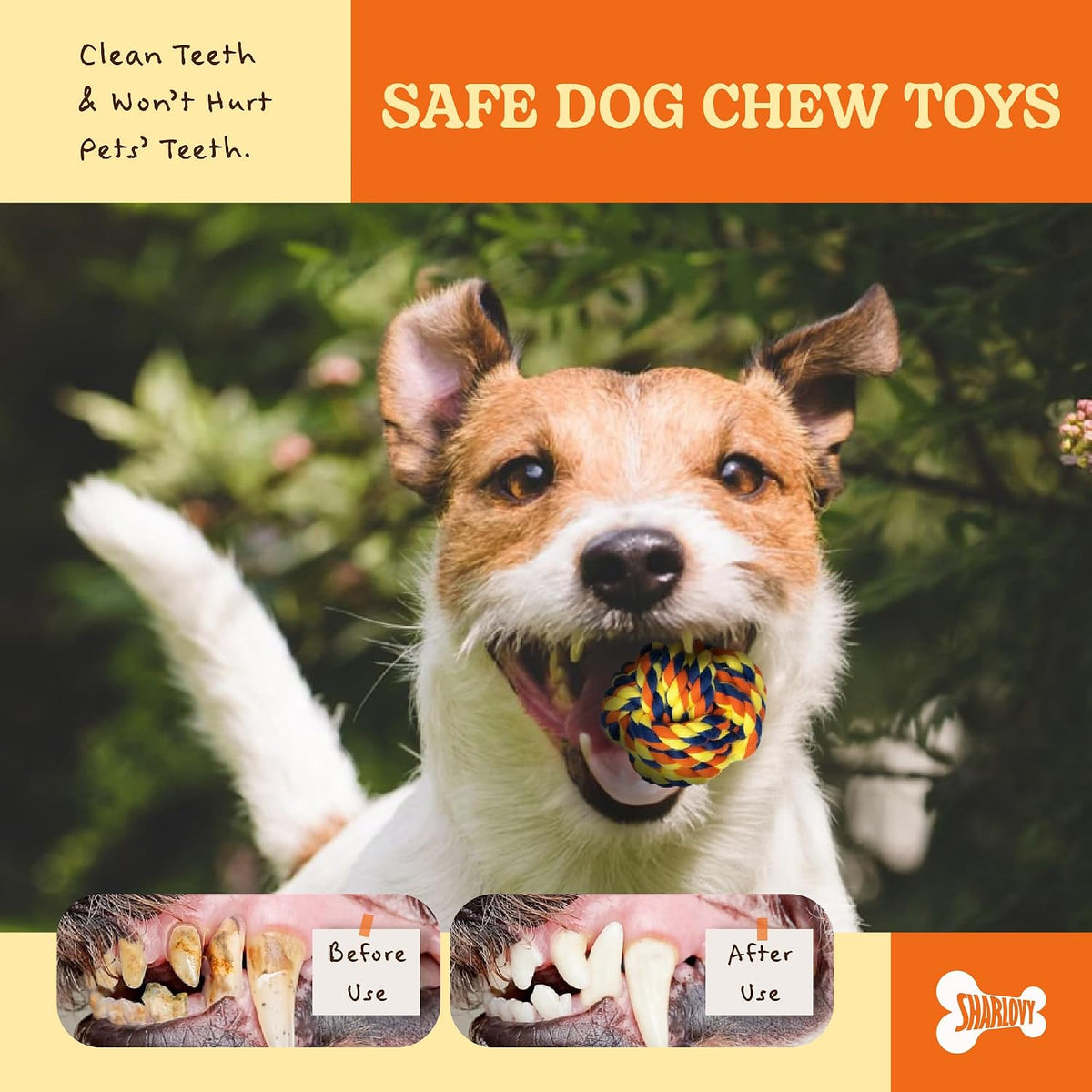 SHARLOVY Large Tough Chew Toys for Aggressive Chewers, 9 Pack Dog Rope Toys