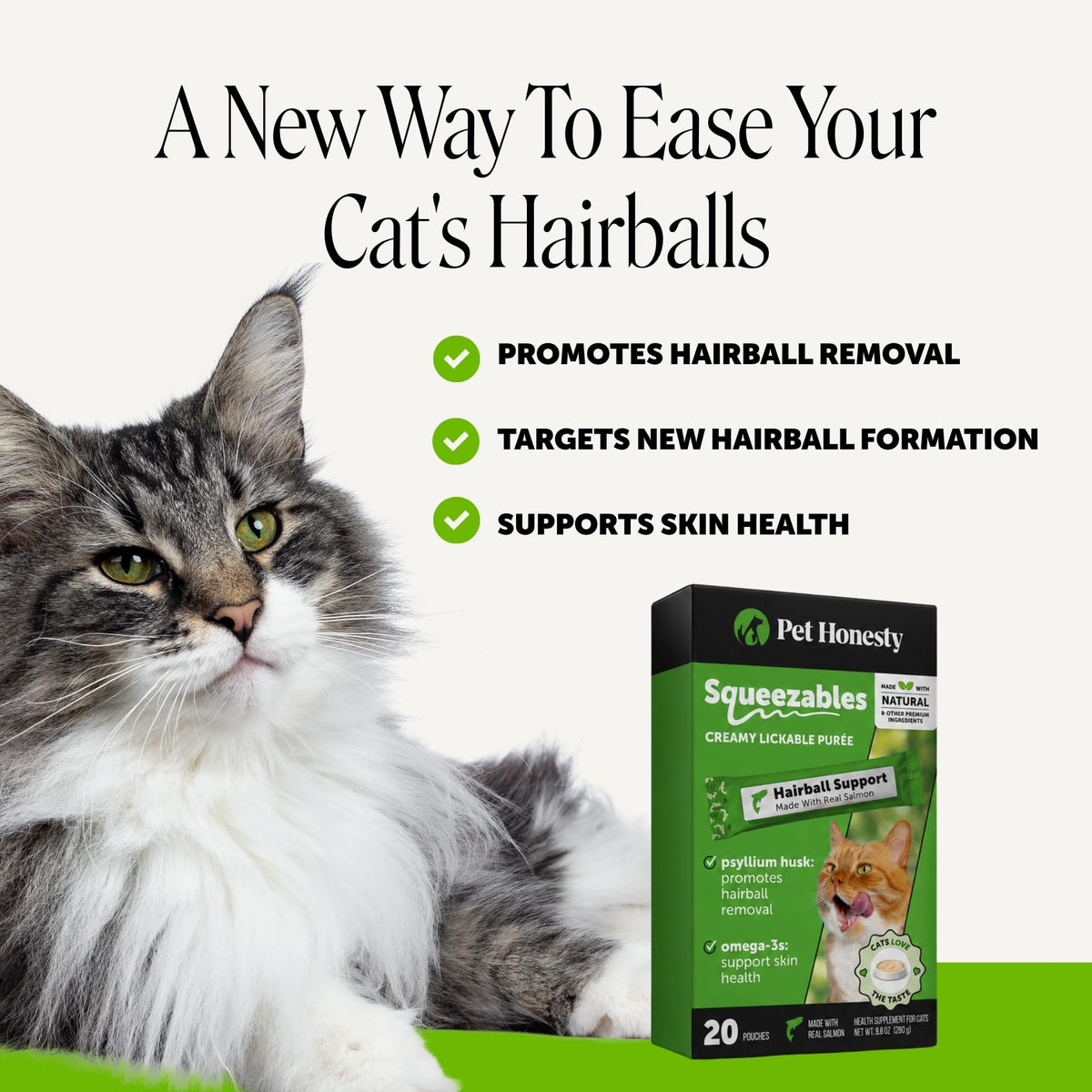 Cat Hairball Remedy Treats - Dual Texture Crunchy Creamy Hairball Treatment for Cats, Furball Relief Control Supplement with Fiber, Fish Oil for Indoor Cats Skin Coat Digestion (90-Day Supply)