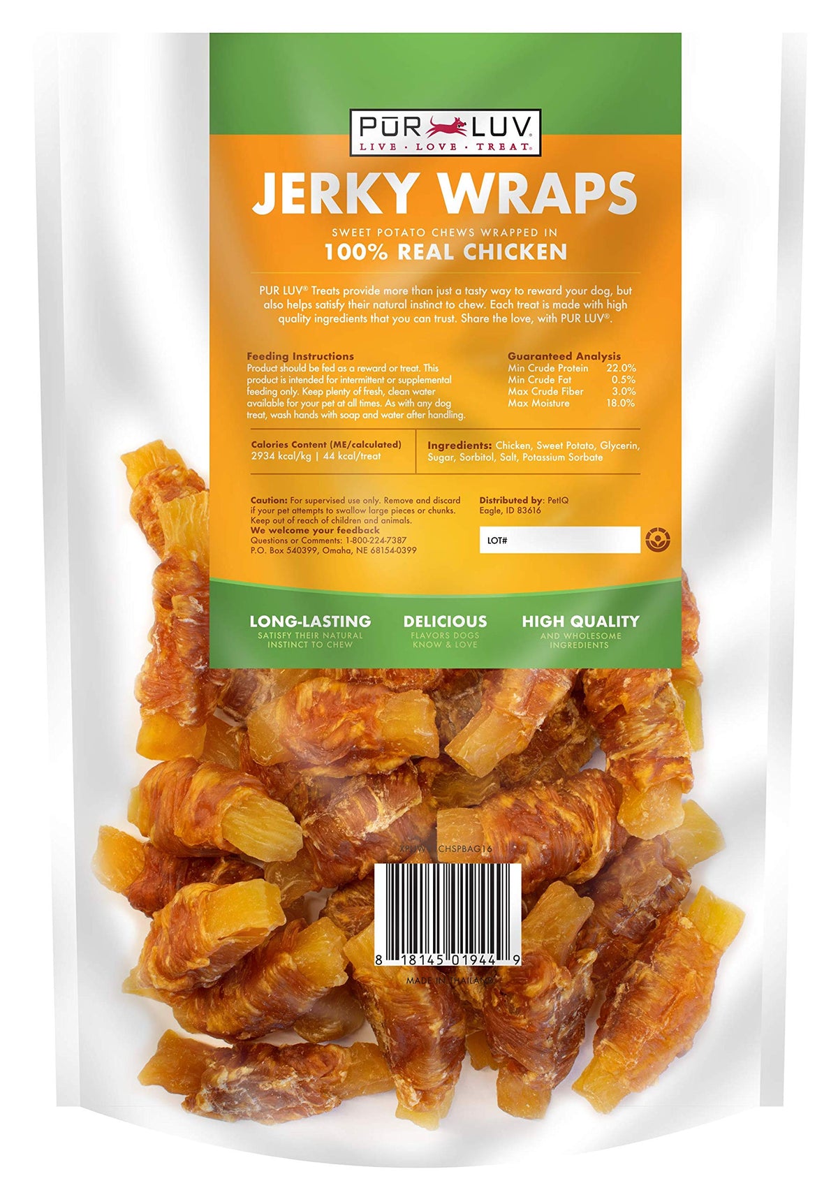 Pur Luv Dog Treats, K9 Kabobs Made with Real Chicken and Duck, 12 Ounces, Dog Snacks, Healthy, Easily Digestible, Long-Lasting, High Protein Treat, Satisfies Urge to Chew (Pack of 12)