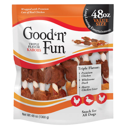 Good 'n' Fun Kabobs Long-Lasting Dog Treat Made With Real Protein, 24 oz