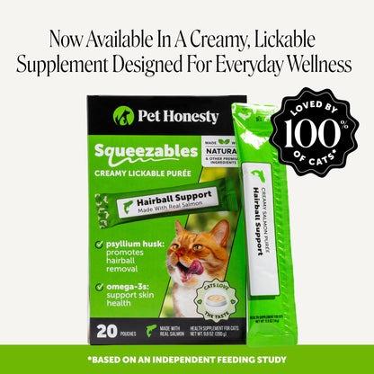 Cat Hairball Remedy Treats - Dual Texture Crunchy Creamy Hairball Treatment for Cats, Furball Relief Control Supplement with Fiber, Fish Oil for Indoor Cats Skin Coat Digestion (90-Day Supply)