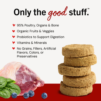Stella & Chewy's Freeze-Dried Raw Dinner Patties - Chicken Recipe - High Protein Grain-Free Puppy & Dog Food - Perfect For Picky Eaters - 25 oz