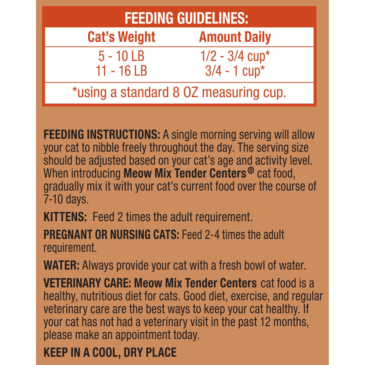 Meow Mix Tender Centers, Dry Cat Food, Beef & Salmon Flavors, 14.2 lb. Bag