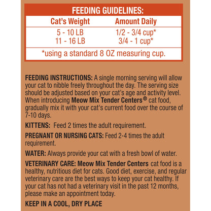 Meow Mix Tender Centers, Dry Cat Food, Beef & Salmon Flavors, 14.2 lb. Bag