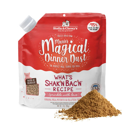 Stella & Chewy’s Freeze-Dried Raw Marie's Magical Dinner Dust – Protein Rich, Grain Free Dog & Puppy Food Topper – Grass-Fed Beef Recipe – 7 oz Bag