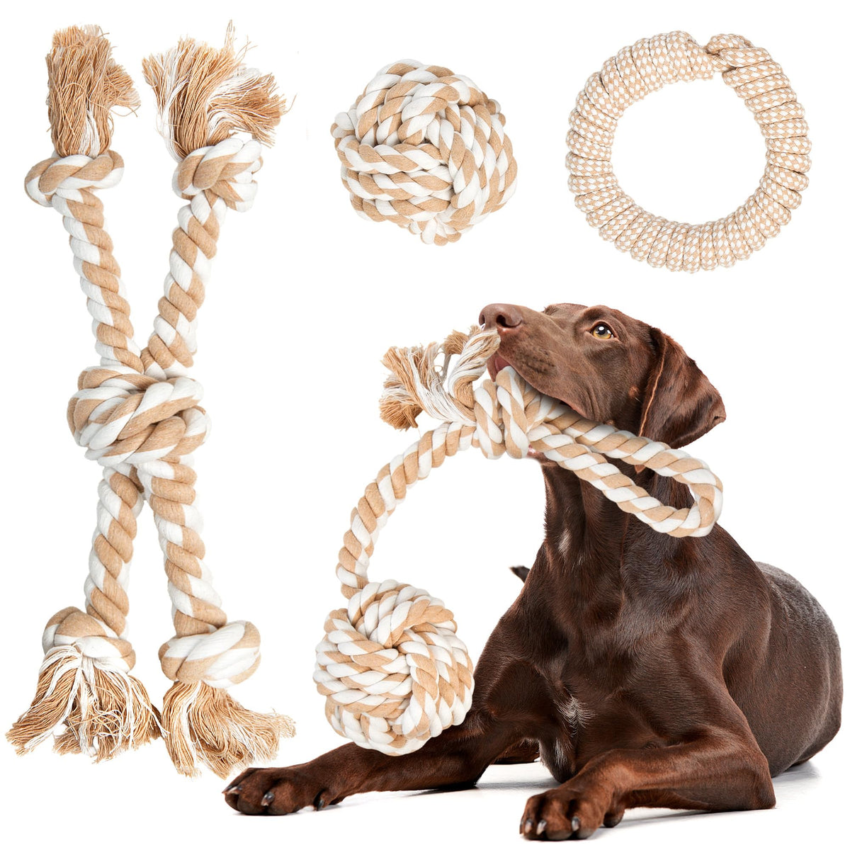Fida Dog Rope Toys for Aggressive Chewers, Chew Toys for Large Medium Dogs