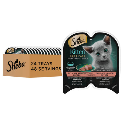 Sheba Perfect Portions Kitten Pate Wet Cat Food, Multipack, 2.6 oz, 24 ct