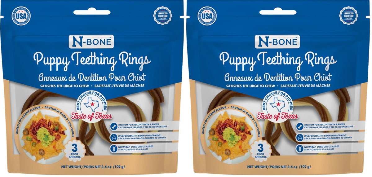 N-Bone Puppy Teething Rings, Chicken Flavor, Natural Puppy Teething Chews & Chew Treats, Helps Soothe Teething Gums, Calcium Enriched, 6 Rings