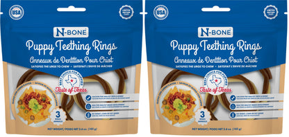 N-Bone Puppy Teething Rings, Chicken Flavor, Natural Puppy Teething Chews & Chew Treats, Helps Soothe Teething Gums, Calcium Enriched, 6 Rings