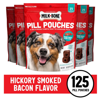 Milk-Bone Pill Pouches, Hickory Smoked Bacon Flavor, 30 Pill Pouches
