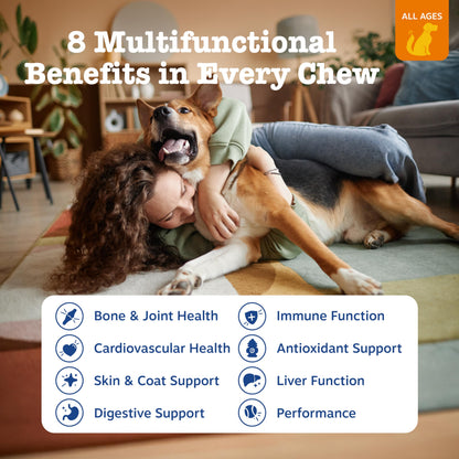 Zesty Paws Dog Multivitamin + Glucosamine for Dogs - Peanut Butter, 90 Ct