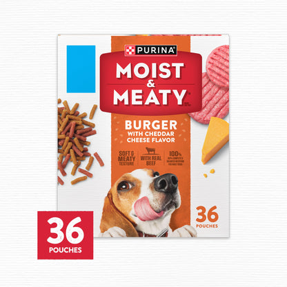 Purina Moist & Meaty Soft Dog Food Pouches, 36 ct
