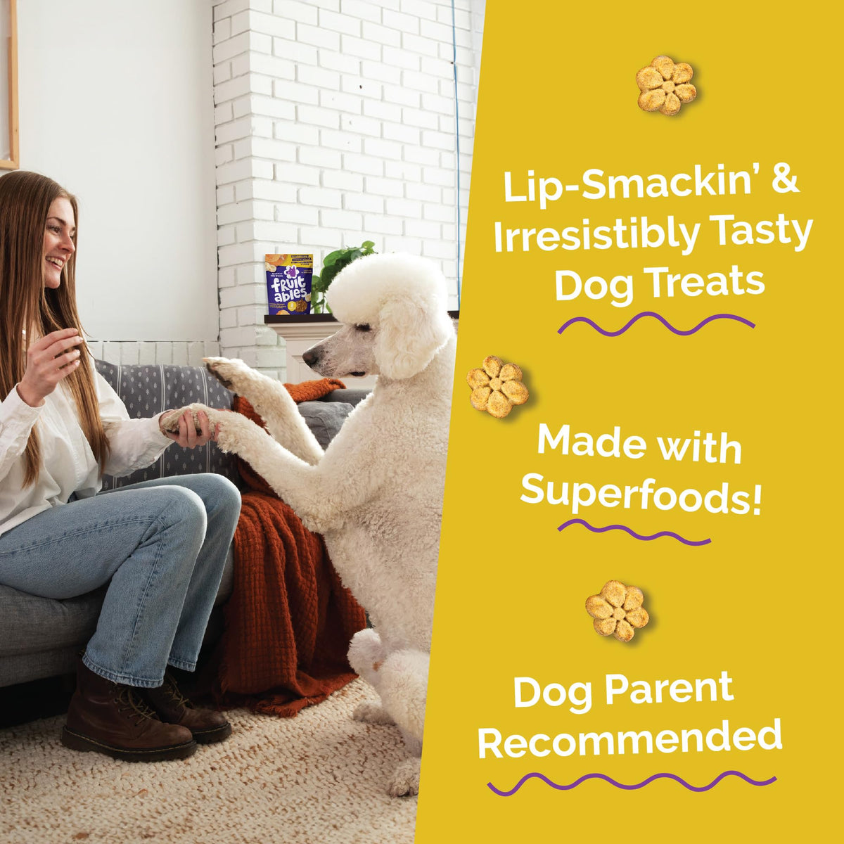 Fruitables Baked Dog Treats, Low Calorie Treats, Pumpkin & Blueberry, 12oz