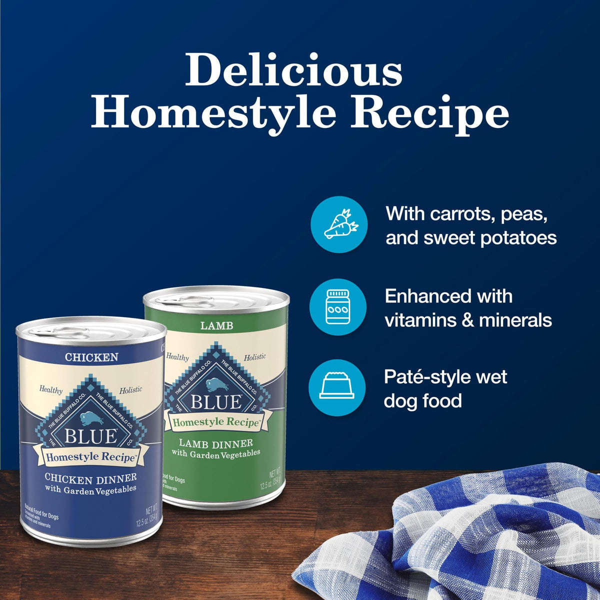Blue Buffalo Homestyle Recipe Variety Pack Wet Dog Food, 12.5 oz, 6 ct