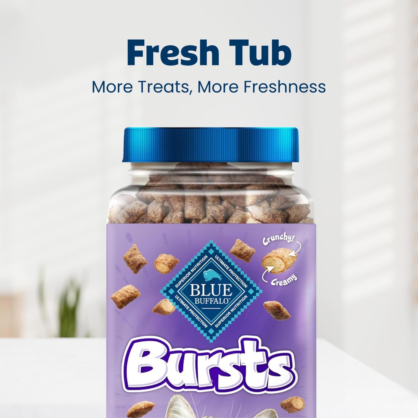 Blue Buffalo Bursts Seafood Crunchy & Creamy Cat Treats, 12 oz