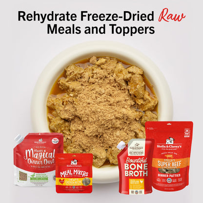 Stella & Chewy's Premium Cage-Free Chicken Bone Broth for Dogs - Joint & Gut Health Support Liquid Food Topper with Collagen & Turmeric, 16 Fl Oz Resealable Pouch