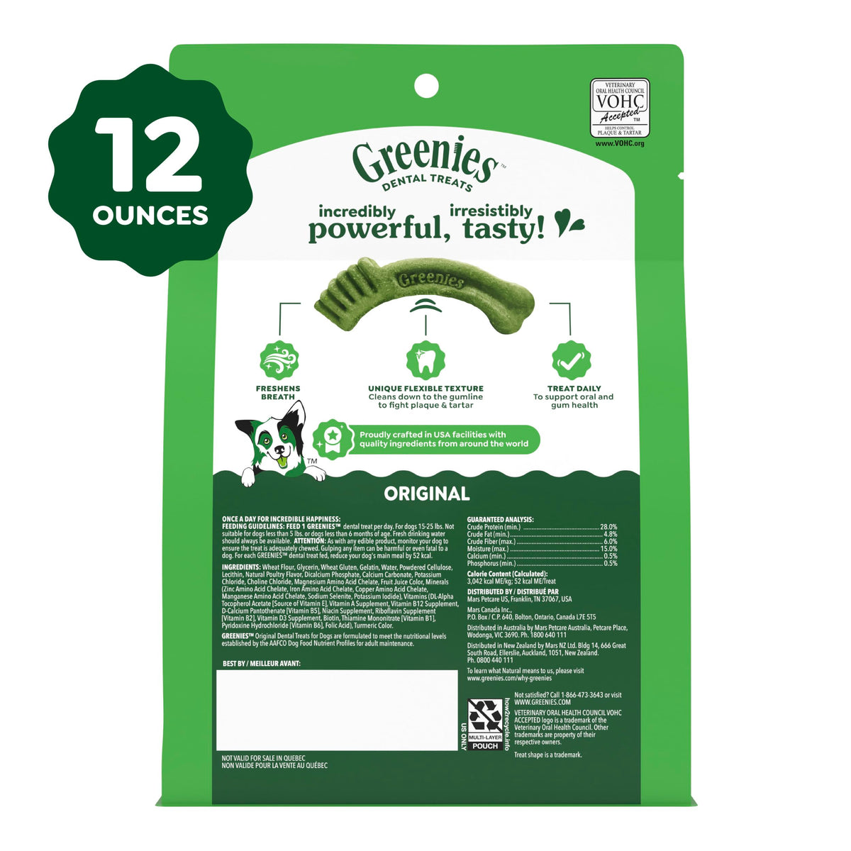 Greenies Petite Natural Dental Dog Treats, Original Flavor, 30 Count