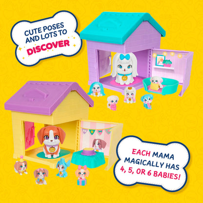 Little Live Pets Mama Surprise Families Pet Vet Playset, Baby Care Clinic Animal Hospital Play Set, 3 Puppies, Accessories, Vet Toys for Kids 5+