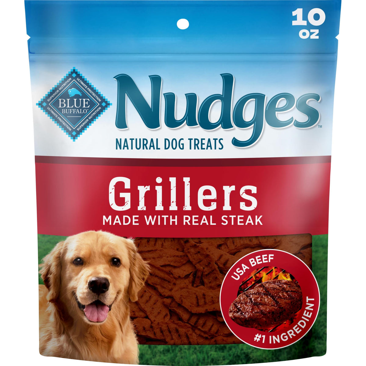 Blue Buffalo Nudges Grillers Steak Dog Treats, 16 oz