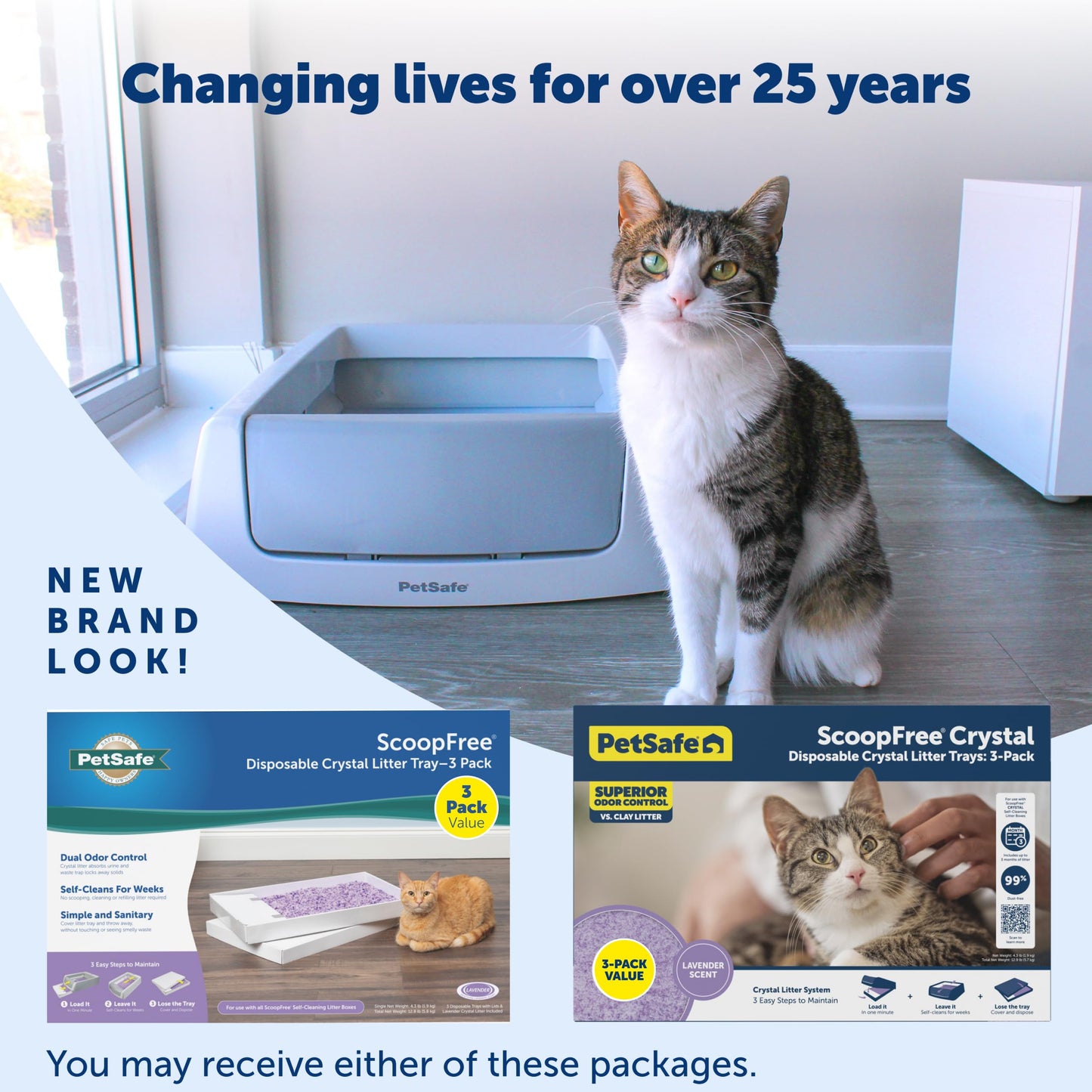 PetSafe ScoopFree Disposable Crystal Cat Litter Tray, Fresh Scent, 3 Pack