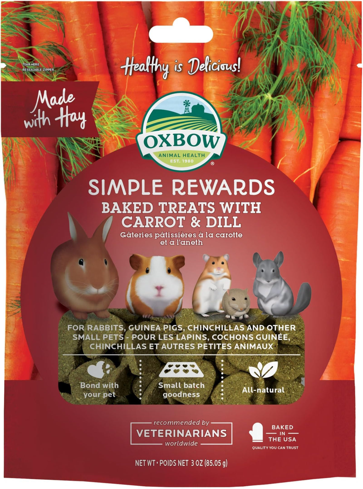 Oxbow Simple Rewards Rabbit Treats, Guinea Pig Treats, Bananas, 1 oz