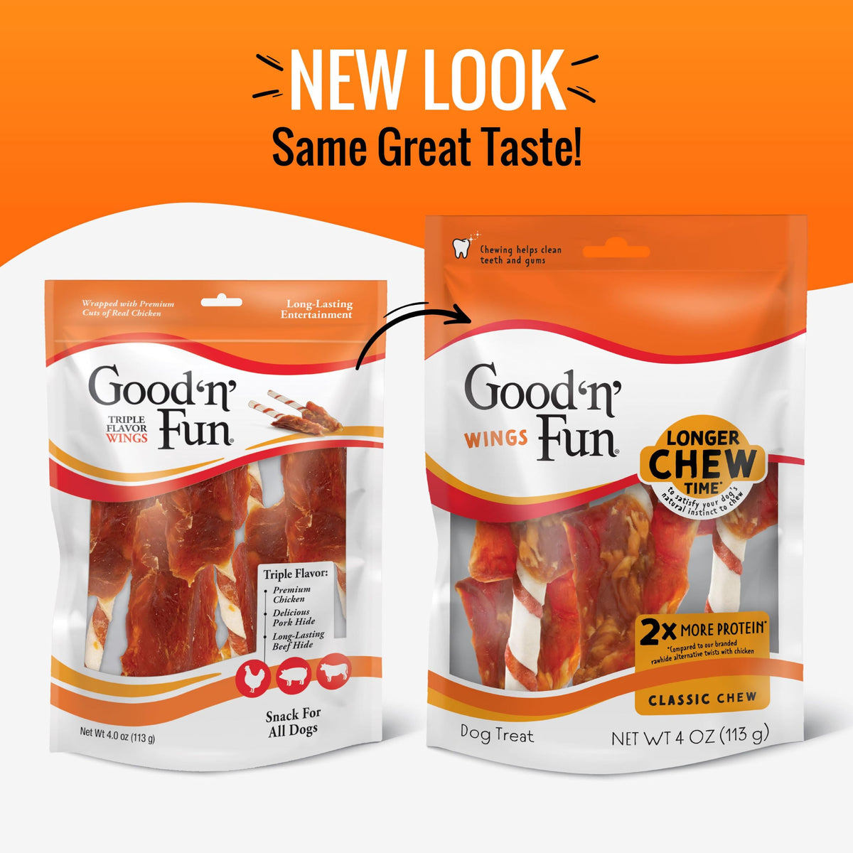 Good 'n' Fun Wings Long-Lasting Dog Treat Made With Real Protein, 12 oz