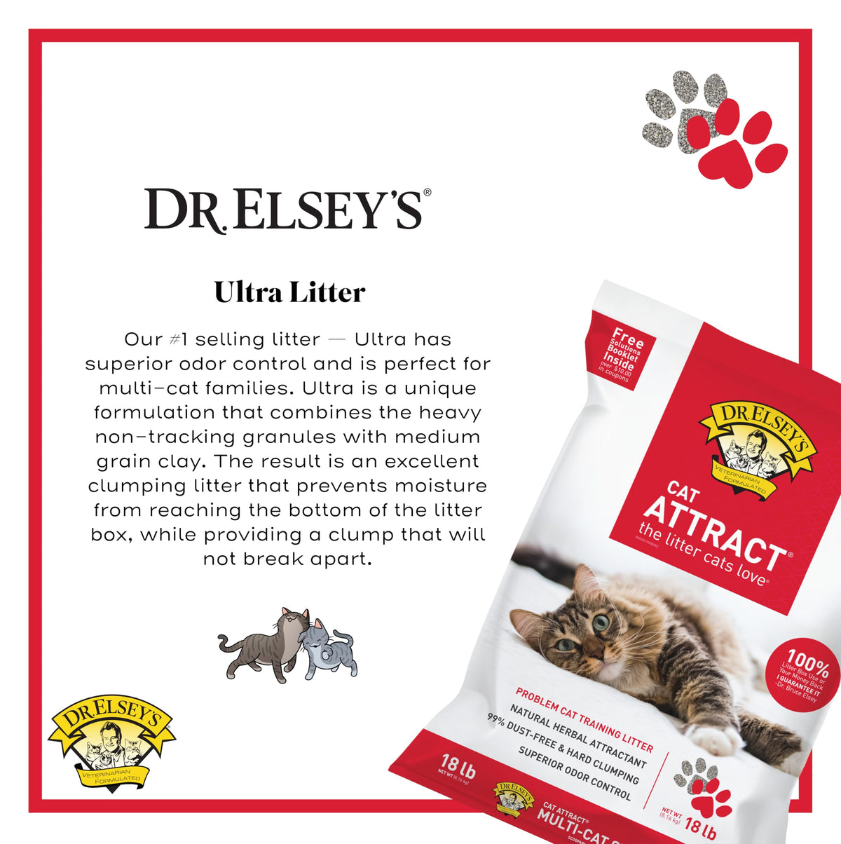Dr. Elsey's Cat Attract Clumping Clay Cat Litter 40 lb. Bag