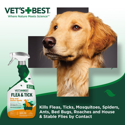 Vet's Best Flea & Tick Home Spray for Dogs, Plant-Based, 14 oz