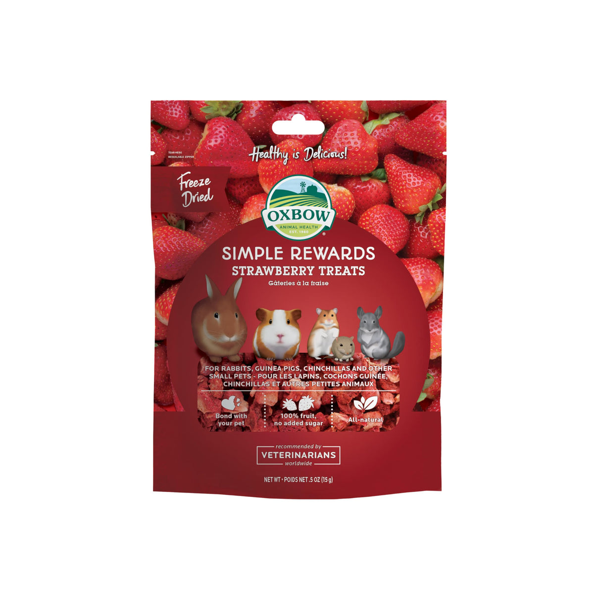 Oxbow Simple Rewards Guinea Pig & Rabbit Treats, Apple Banana, Baked, 3 oz