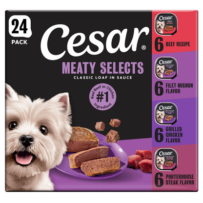 Cesar Classic Loaf Wet Dog Food, Breakfast Selects, 3.5 oz, 12 Count, 2-pk